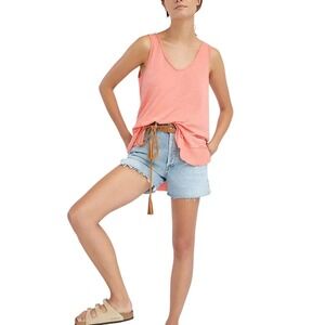 T.La Anthropologie‎ Orange Sleeveless Tunic Tank Top Scoop Neck Size L